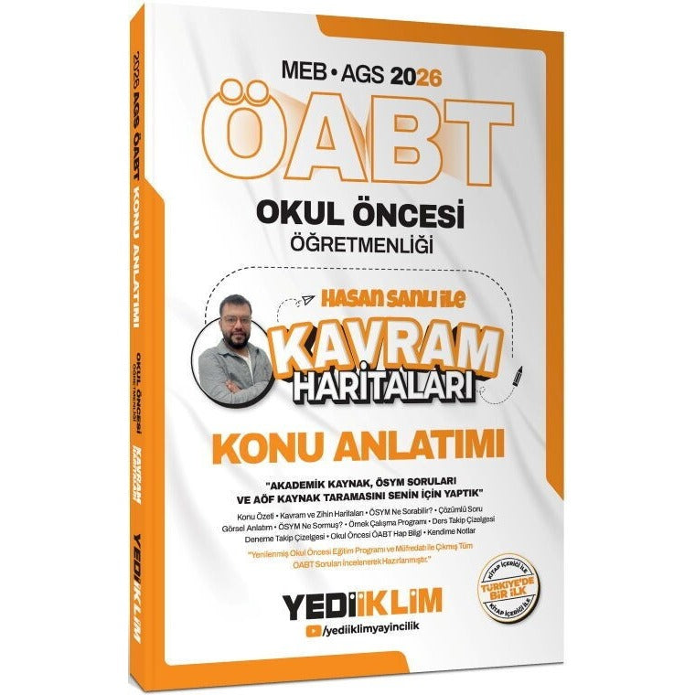 2026 MEB AGS ÖABT Okul Öncesi Öğretmenliği Hasan Sanlı ile Kavram Haritaları Konu Anlatımı | Yediiklim Yayınları (Ciltsiz)