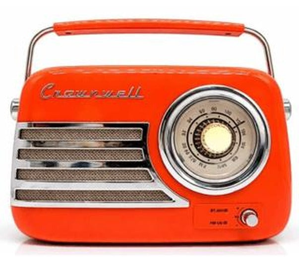 Retro Tasarımlı Bluetooth FM Radyo Turuncu | Crownwell