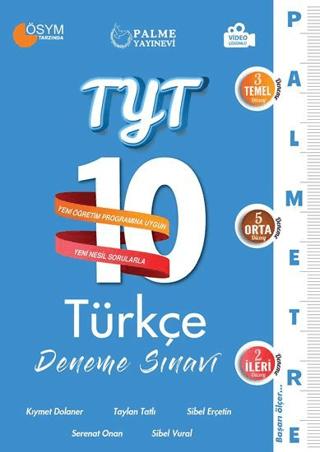 Palme YKS TYT Türkçe 10 Deneme Palmetre Video Çözümlü | Palme Yayınları (Ciltsiz) - Resim 1