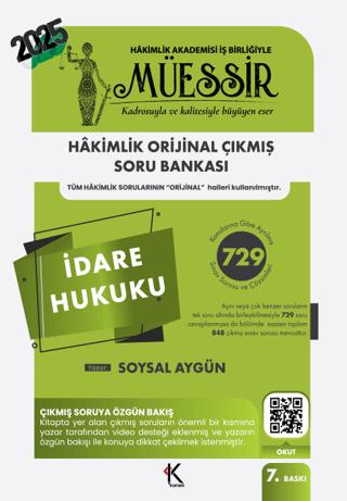 Müessir İdare Hukuku Soru Bankası | Kuram Kitap (Ciltsiz) - Resim 1
