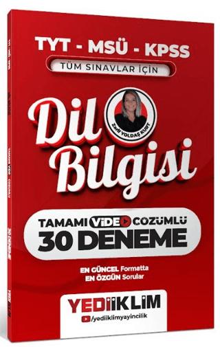 2027 KPSS MSÜ TYT Dil Bilgisi Tamamı Video Çözümlü Tüm Sınavlar için 30 Deneme | Yediiklim Yayınları (Ciltsiz) - Resim 1