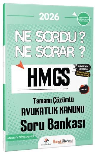 2026 Hukuk Atölyesi HMGS Ne Sordu Ne Sorar Avukatlık Kanunu Tamamı Çözümlü Soru Bankası | Dizgi Kitap (Ciltsiz) - Resim 1
