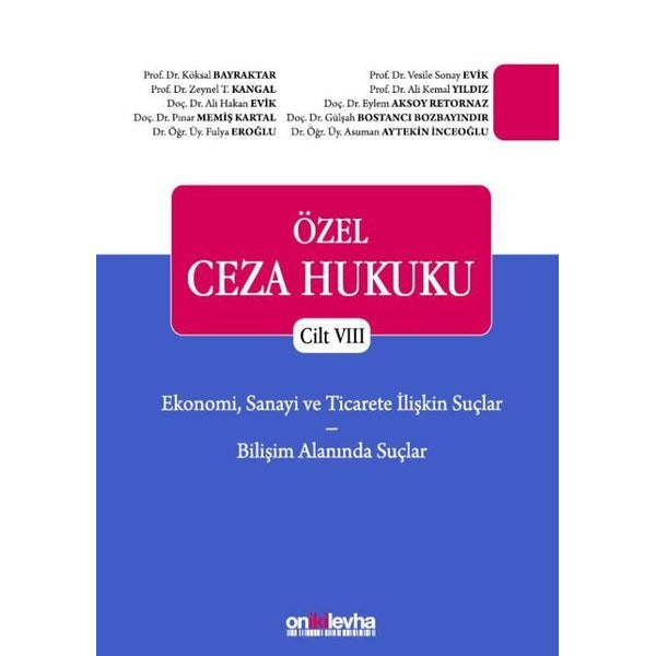Özel Ceza Hukuku Cilt - 8 | On İki Levha Yayıncılık (Ciltli)