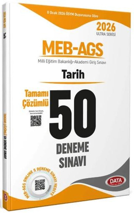 2026 MEB-AGS Tarih Tamamı Çözümlü 50 Deneme Sınavı | Data Yayınları (Ciltsiz)