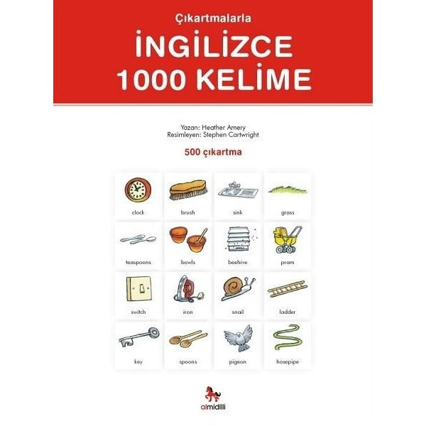 Çıkartmalarla İngilizce 1000 Kelime | Almidilli (İnce Kapak)