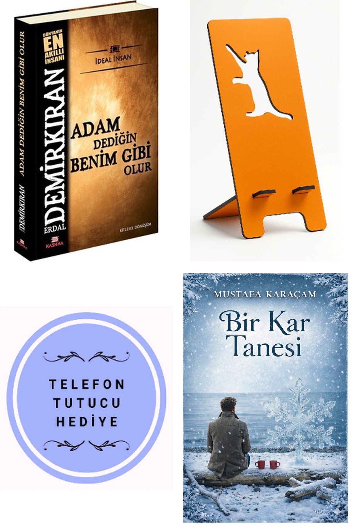 Adam Dediğin Benim Gibi Olur - Erdal Demirkıran + Telefon Tutucu + Bir Kar Tanesi kitap kapağı