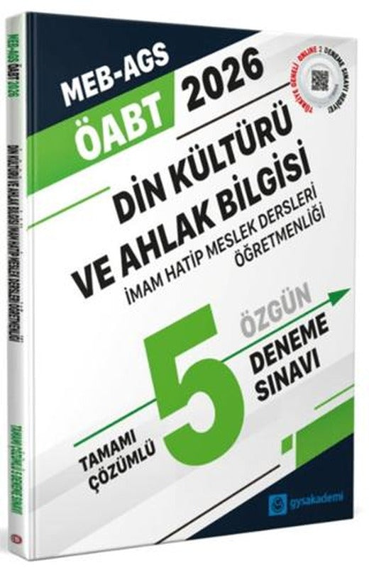2026 MEB-AGS ÖABT Din Kültürü ve Ahlak Bilgisi Öğretmenliği Tamamı Çözümlü 5 Deneme Sınavı | gysakademi (Ciltsiz)