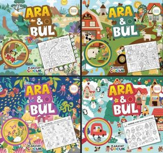 Ara ve Bul / Gizli Resimleri Bul-4’lü Seri (Macera-Keşif-Sürpriz-Eğlence Dolu Bulmacalar)