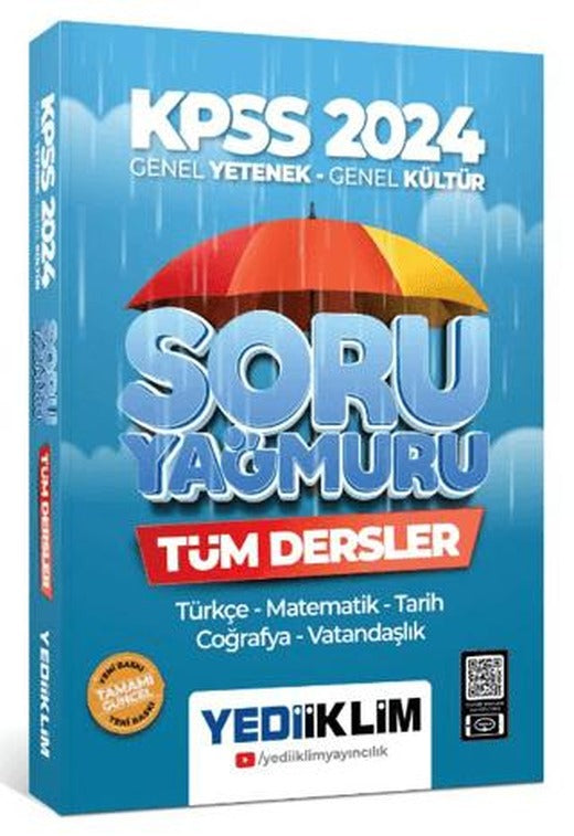 2024 KPSS Genel Yetenek Genel Kültür Tüm Dersler Soru Yağmuru | Yediiklim Yayınları (Ciltsiz)