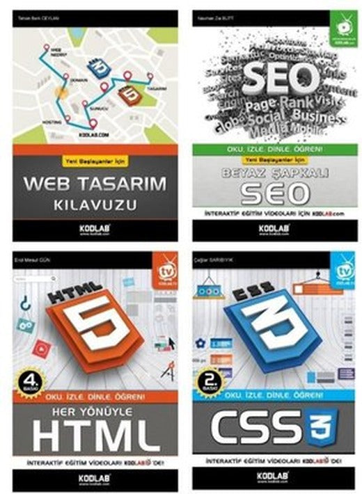 Hızlı ve Kolay Web Tasarım Seti 2 - 4 Kitap Takım | Kodlab (İnce Kapak)