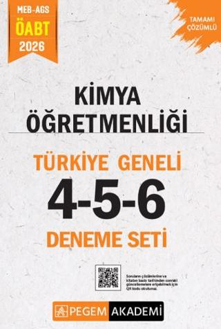 2026 MEB AGS ÖABT Kimya Öğretmenliği Tamamı Çözümlü Türkiye Geneli 4-5-6 (3'lü Deneme Seti) | Pegem Akademi Yayıncılık (Ciltsiz) - Resim 1