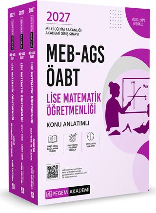 2027 MEB AGS ÖABT Lise Matematik Öğretmenliği Konu Anlatımlı (3 Kitap) | Pegem Akademi Yayıncılık (Ciltsiz) - Resim 1