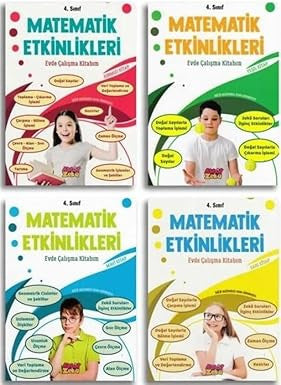 Aktif Zeka 4.Sınıf Matematik Etkinlikleri Evde Çalışma Kitabım Seti 4 Kitap kitap kapağı