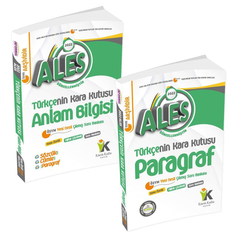 ALES Türkçenin Kara Kutusu Altın Set Paket Konu Özetli Dijital Çözümlü Çıkmış Soru Bankası kitap kapağı