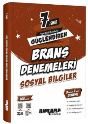 7. Sınıf Sosyal Bilgiler Güçlendiren Branş Denemeleri Ankara Yayıncılık - Kolektif kitap kapağı