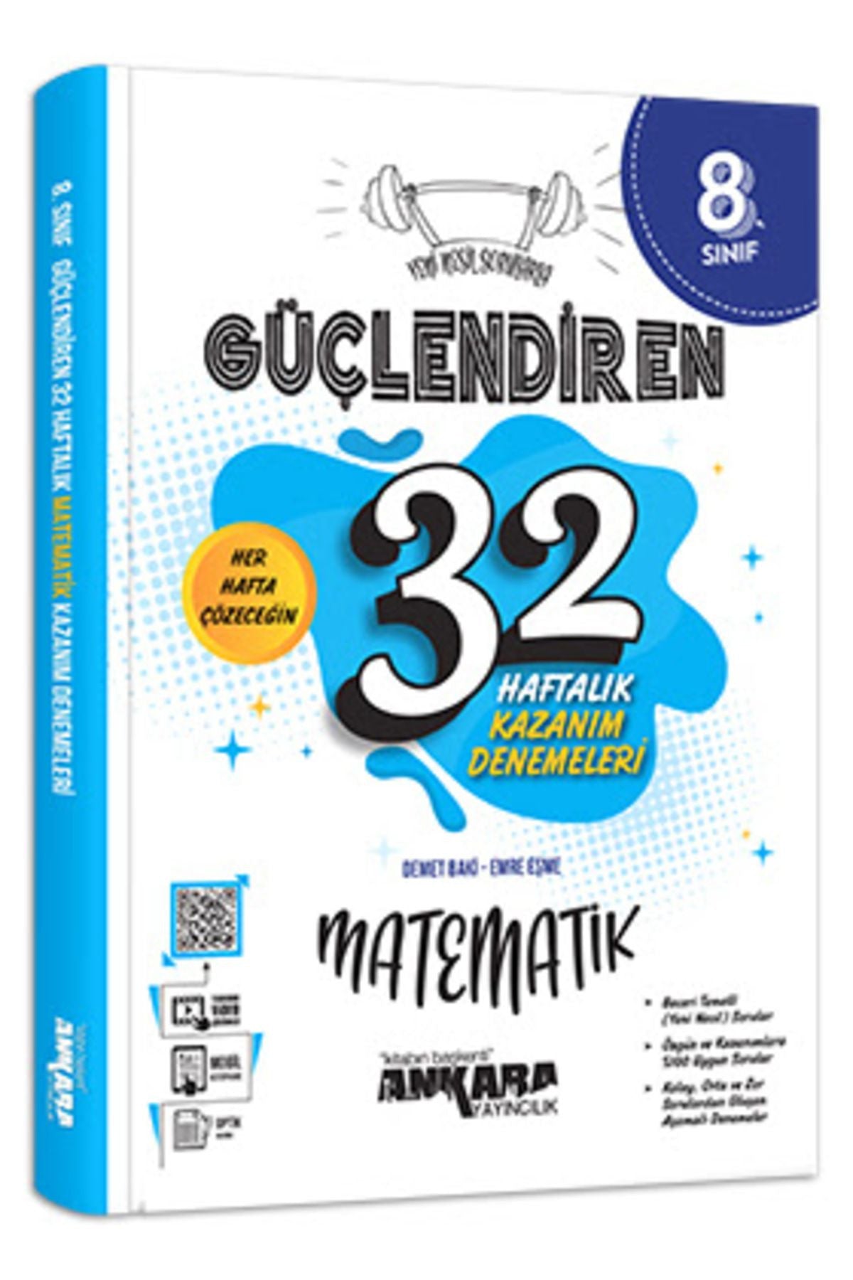 8. Sınıf Güçlendiren 32 Haftalık Matematik Kazanım Denemeleri (Video Çözümlü) - Emre Eşme kitap kapağı