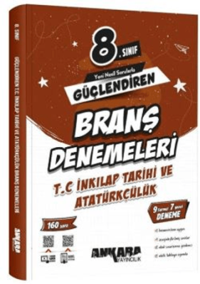 8. Sınıf T.C. İnkılap Tarihi ve Atatürkçülük Güçlendiren Branş Denemeleri Ankara Yayıncılık - Kolektif kitap kapağı
