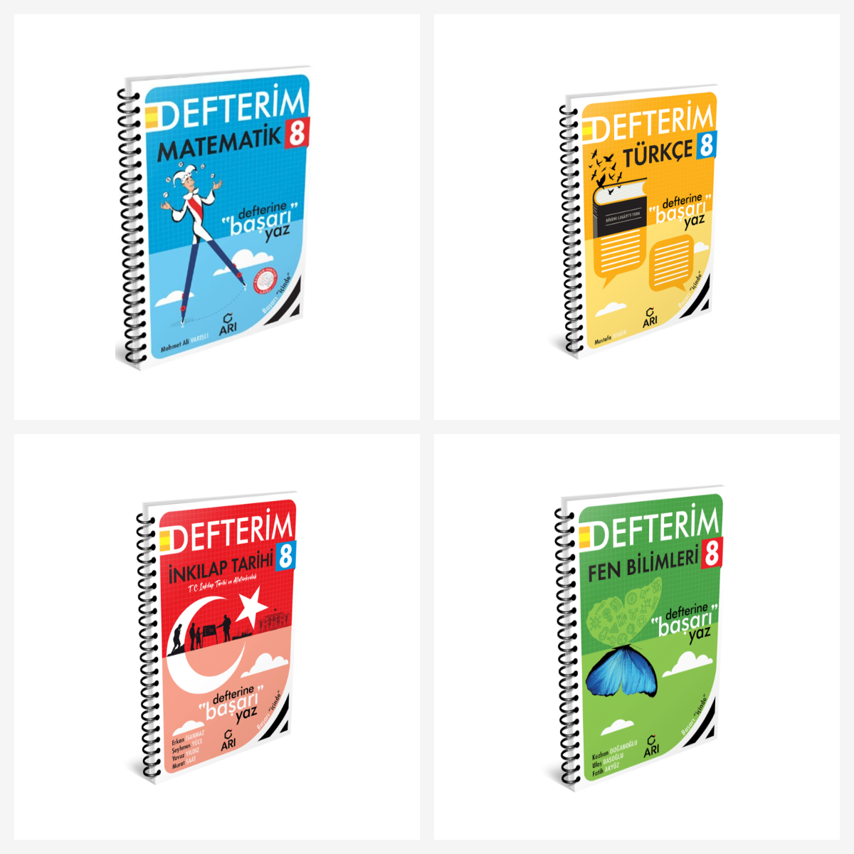 Arı 8. Sınıf Tüm Dersler Defter Seti 4 Kitap Arı Yayınları kitap kapağı
