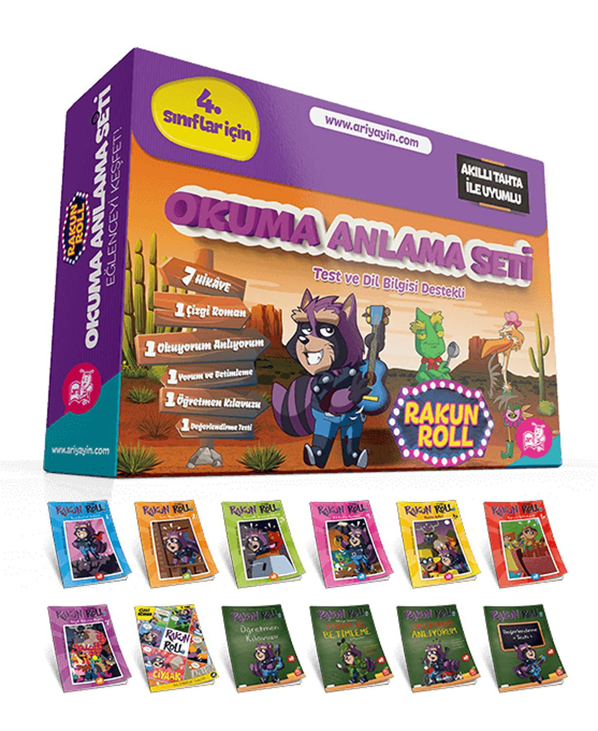 Arı Yayınları 4. Sınıf Rakun Roll 8 Kitap ( Okuma Anlama ) 2021-2022 - Feridun Depe kitap kapağı