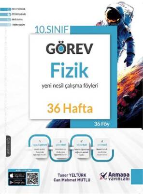 Armada Yayınları 10. Sınıf Görev Fizik Yeni Nesil Çalışma Föyleri 36 Hafta - Taner Yeltürk kitap kapağı