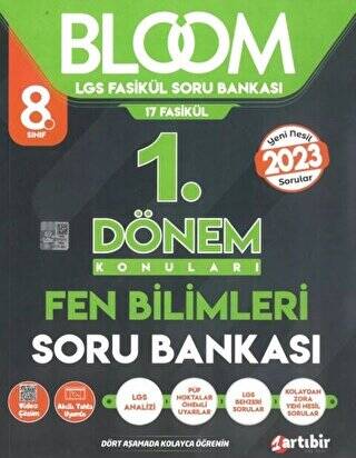 Artıbir Yayınları 8. Sınıf Lgs Fen Bilimleri Soru Bankası 1. Dönem Bloom Serisi 0323 - Kolektif kitap kapağı