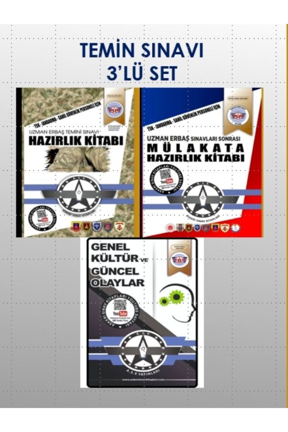 Askeri Sınav Kitapları Uzman Erbaş Temin Sınavı 3’Lü Set kitap kapağı