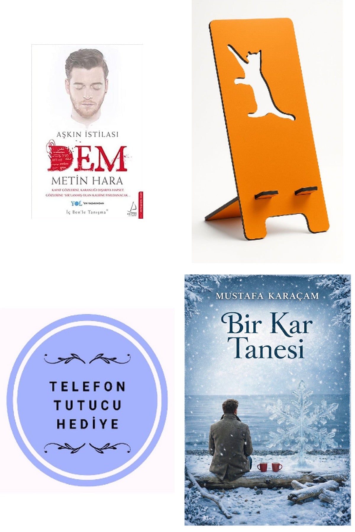 Aşkın İstilası - Dem - Metin Hara + Telefon Tutucu + Bir Kar Tanesi kitap kapağı
