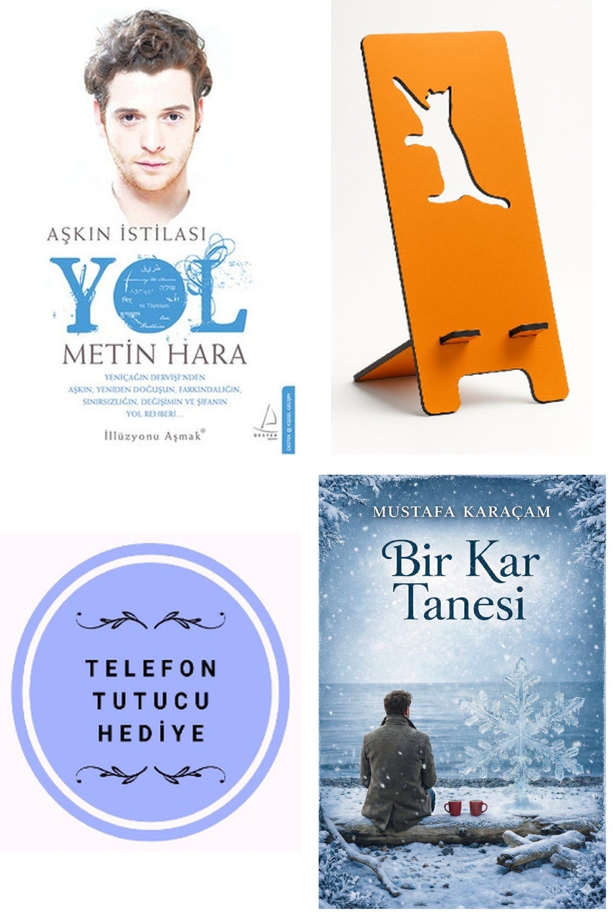 Aşkın İstilası - Yol - Metin Hara + Telefon Tutucu + Bir Kar Tanesi kitap kapağı