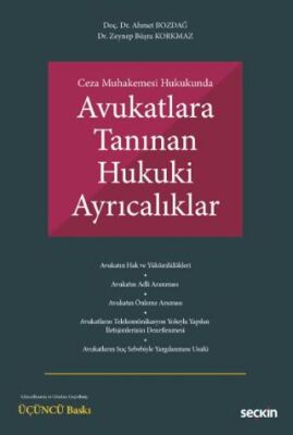 Avukatlara Tanınan Hukuki Ayrıcalıklar - Ahmet Bozdağ kitap kapağı