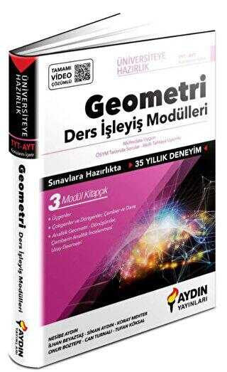 Aydın Yayınları Üniversiteye Hazırlık Tyt - Ayt Geometri Ders İşleyiş Modülleri - Nesibe Aydın kitap kapağı