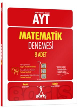 Barış Yayınları 2024 Ayt 8 Li Matematik Denemesi - Barış Çelenk kitap kapağı