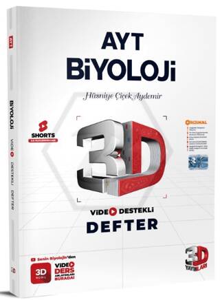 3d Ayt Biyoloji Defter Video Destekli - Hüsniye Çiçek Aydemir kitap kapağı