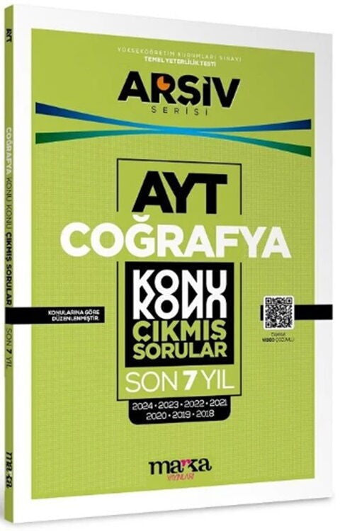 AYT Coğrafya Çıkmış Sorular Konu Konu Son 7 Yıl Tıpkı Basım Arşiv Serisi Marka Yayınları kitap kapağı