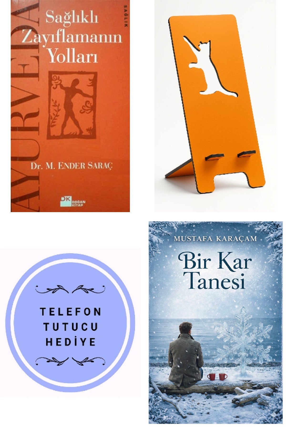 Ayurveda - Sağlıklı Zayıflamanın Yolları - M. Ender Saraç + Telefon Tutucu + Bir Kar Tanesi kitap kapağı