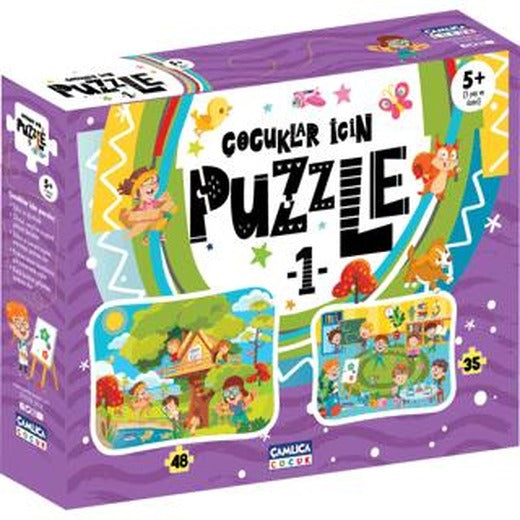 Çocuklar İçin Puzzle - 1 Kutulu | Çamlıca Çocuk Yayınları
