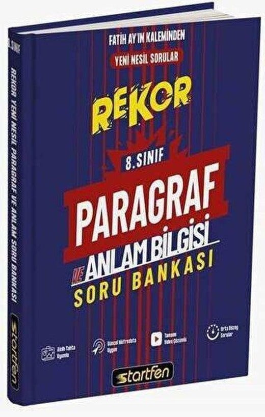 8.Sınıf Paragraf ve Anlam Bilgisi Rekor Soru Bankası | Startfen Yayınları (İnce Kapak)