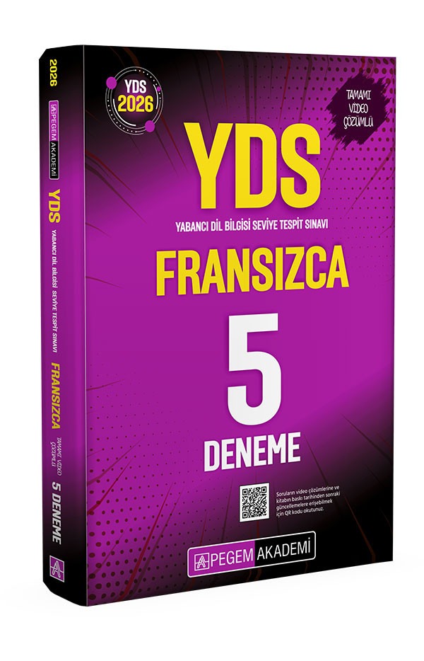 2026 YDS Fransızca Tamamı Video Çözümlü 5 Deneme | Pegem Akademi Yayıncılık (Ciltsiz)