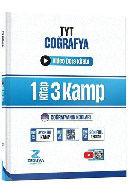 Coğrafyanın Kodları TYT Coğrafya 1 Kitap 3 Kamp Video Ders Kitabı | Zeduva Yayınları (İnce Kapak)
