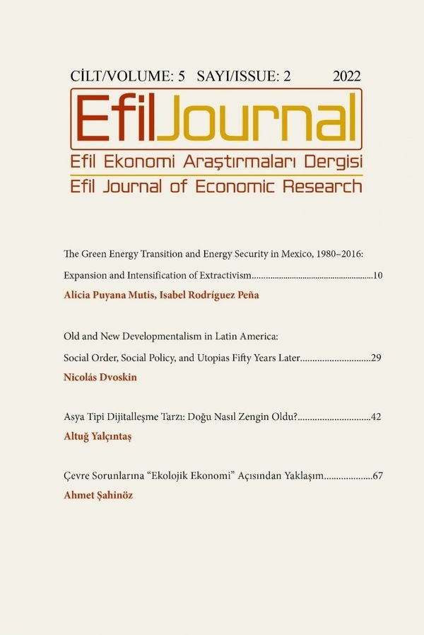 Efil Ekonomi Araştırmaları Dergisi Cilt: 5 Sayı: 2 | Efil Journal Dergisi (Ciltsiz)
