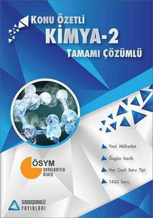 Sıradışıanaliz AYT Kimya-2 Konu Özetli Tamamı Çözümlü (Kampanyalı) | Sıradışı Analiz Yayınları