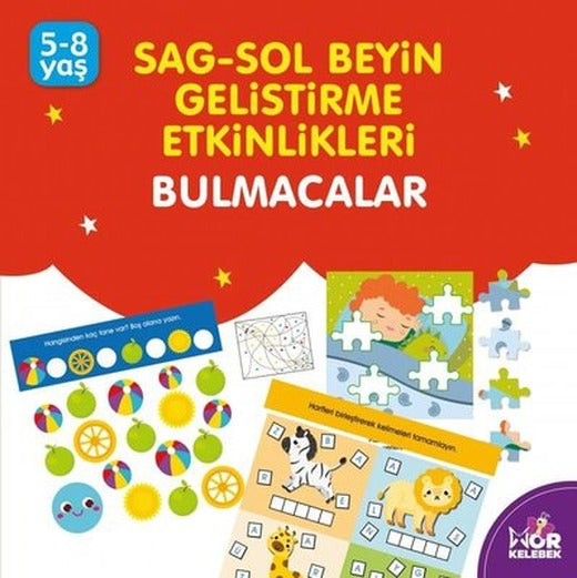 Bulmacalar 5 - 8 Yaş Mor Kelebek: Sağ - Sol Beyin Geliştirme Etkinlikleri | Halk Kitabevi