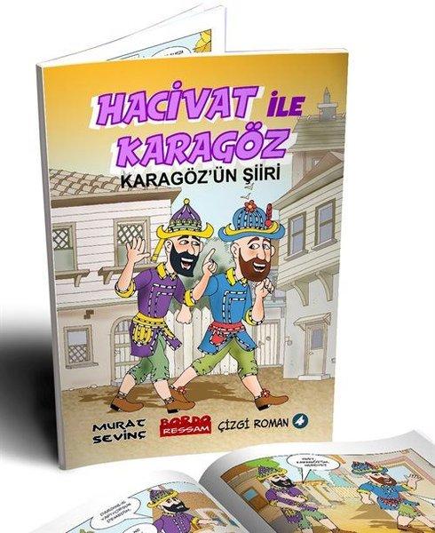 Hacivat ile Karagöz - Karagöz'ün Şiiri | Bordo Ressam (İnce Kapak) - Resim 1