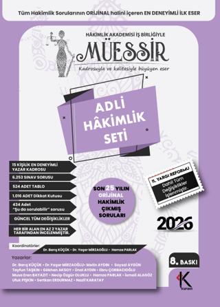 2026 Müessir Adli Hakimlik Çıkmış Soru Bankası Seti | Kuram Kitap (Ciltsiz) - Resim 1