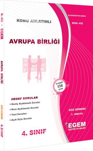 Avrupa Birliği Konu Anlatımlı Soru Bankası Güz Dönemi (7. Yarıyıl) (452)