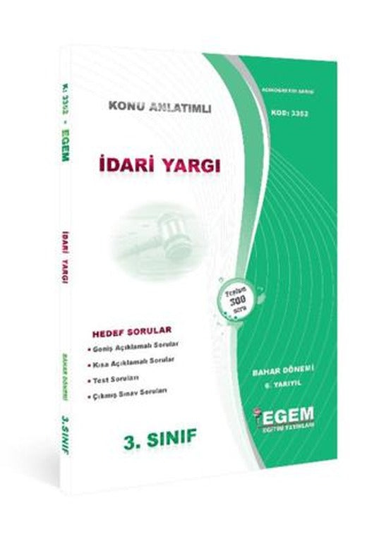İdari Yargı Bahar Dönemi Konu Anlatımlı Soru Bankası 6. Yarıyıl - 3352