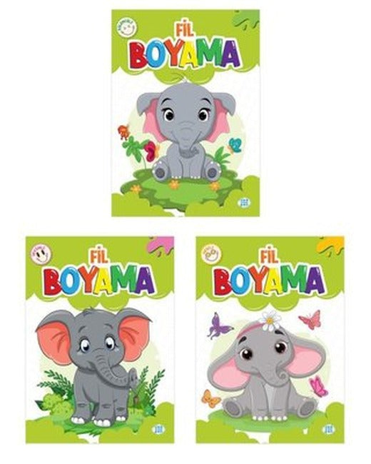 Fil Boyama Seti - 3 Kitap Takım | Dokuz Yayınları