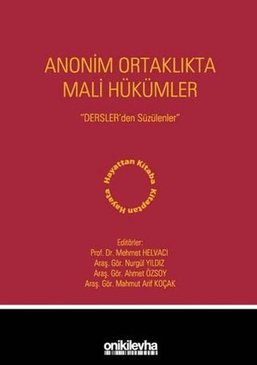 Anonim Ortaklıkta Mali Hükümler | On İki Levha Yayınları (Ciltli)
