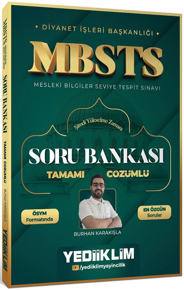 Diyanet İşleri Başkanlığı MBSTS Tamamı Çözümlü Soru Bankası | Yediiklim Yayınları (Ciltsiz)
