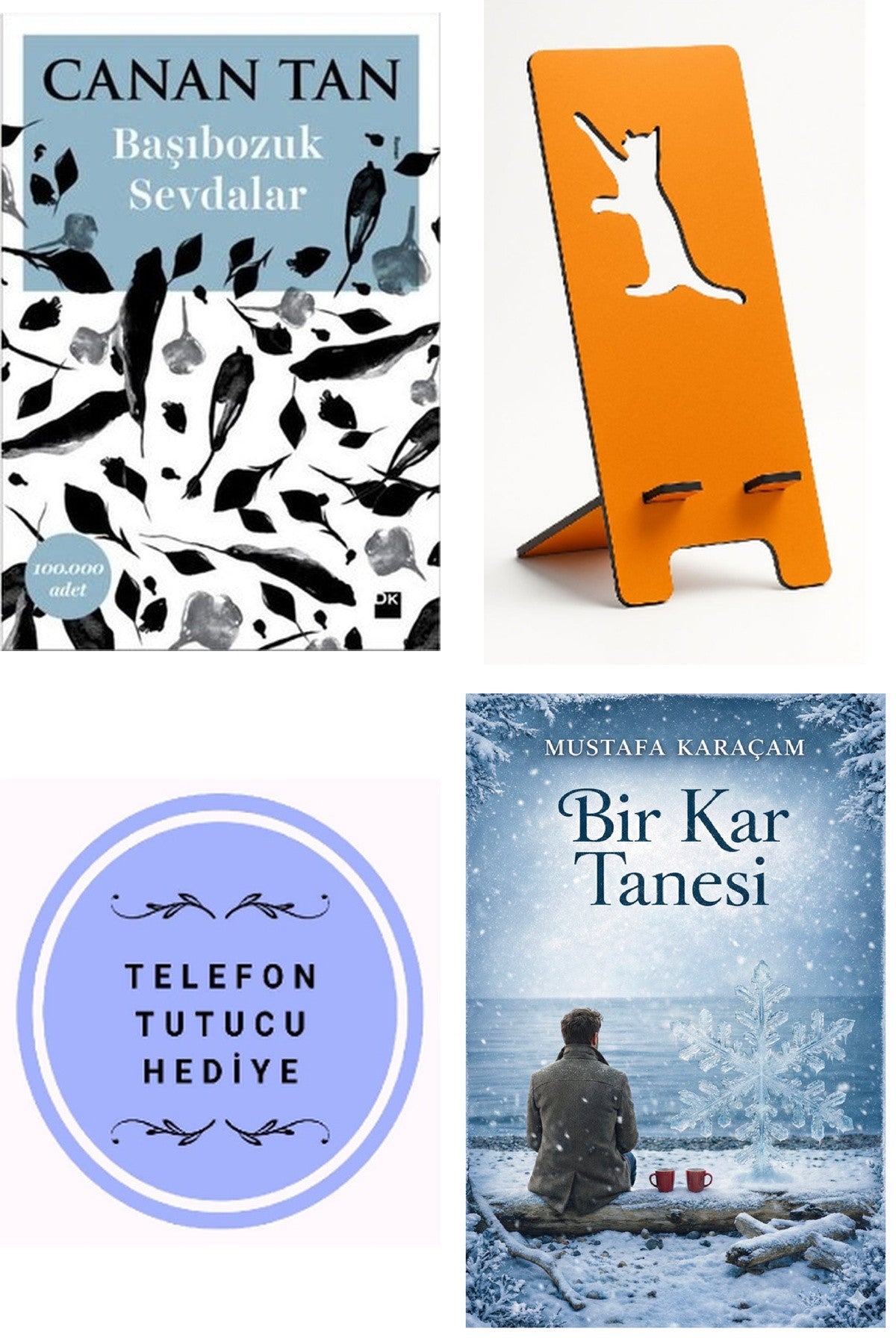 Başıbozuk Sevdalar - İmzalı - Canan Tan + Telefon Tutucu + Bir Kar Tanesi kitap kapağı