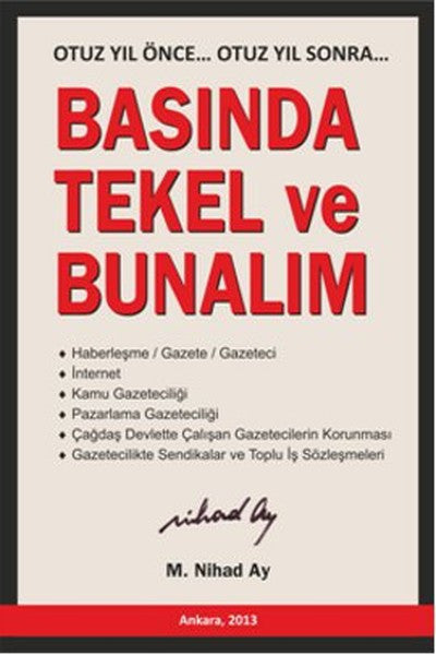 Basında Tekel ve Bunalım - M. Nihad Ay kitap kapağı